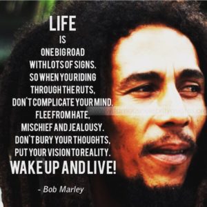 Love this quote by Bob Marley. Most of our problems come from thinking ...